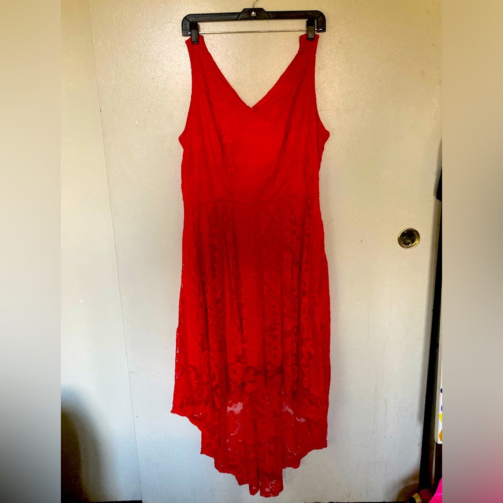Muadress red floral formal dress 2XL